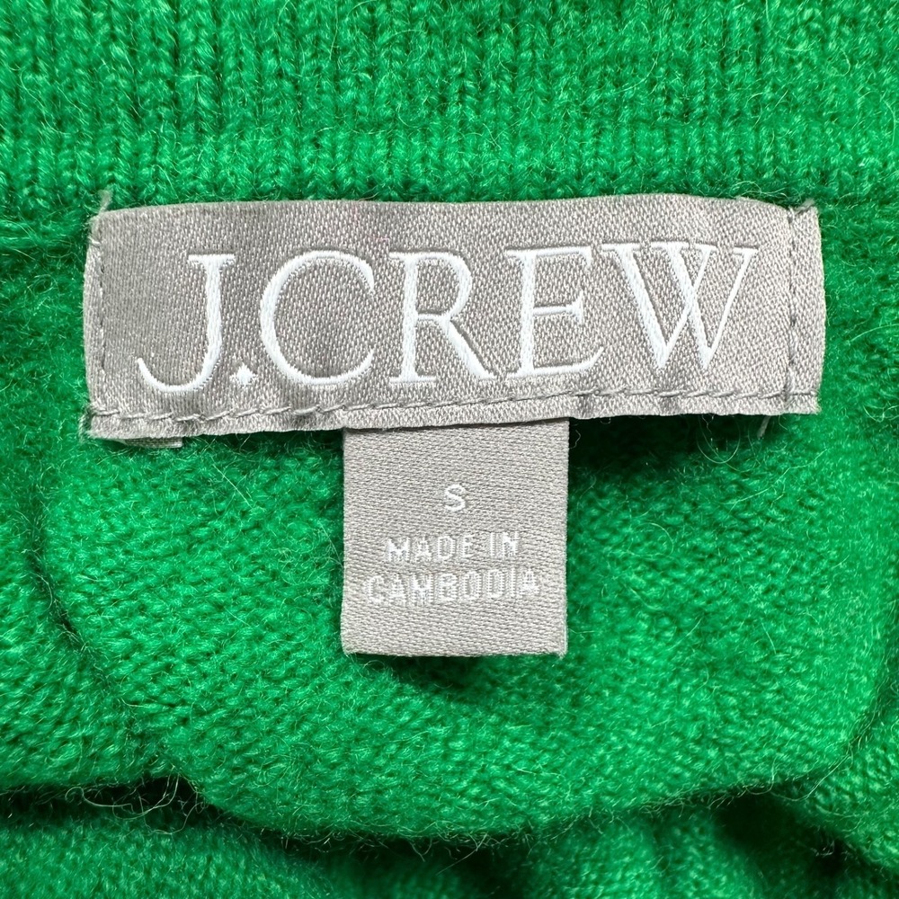 J.CREW V-Neck Sweater Merino Wool & Alpaca Knit Kelly Green Women's Small - Picture 4 of 11